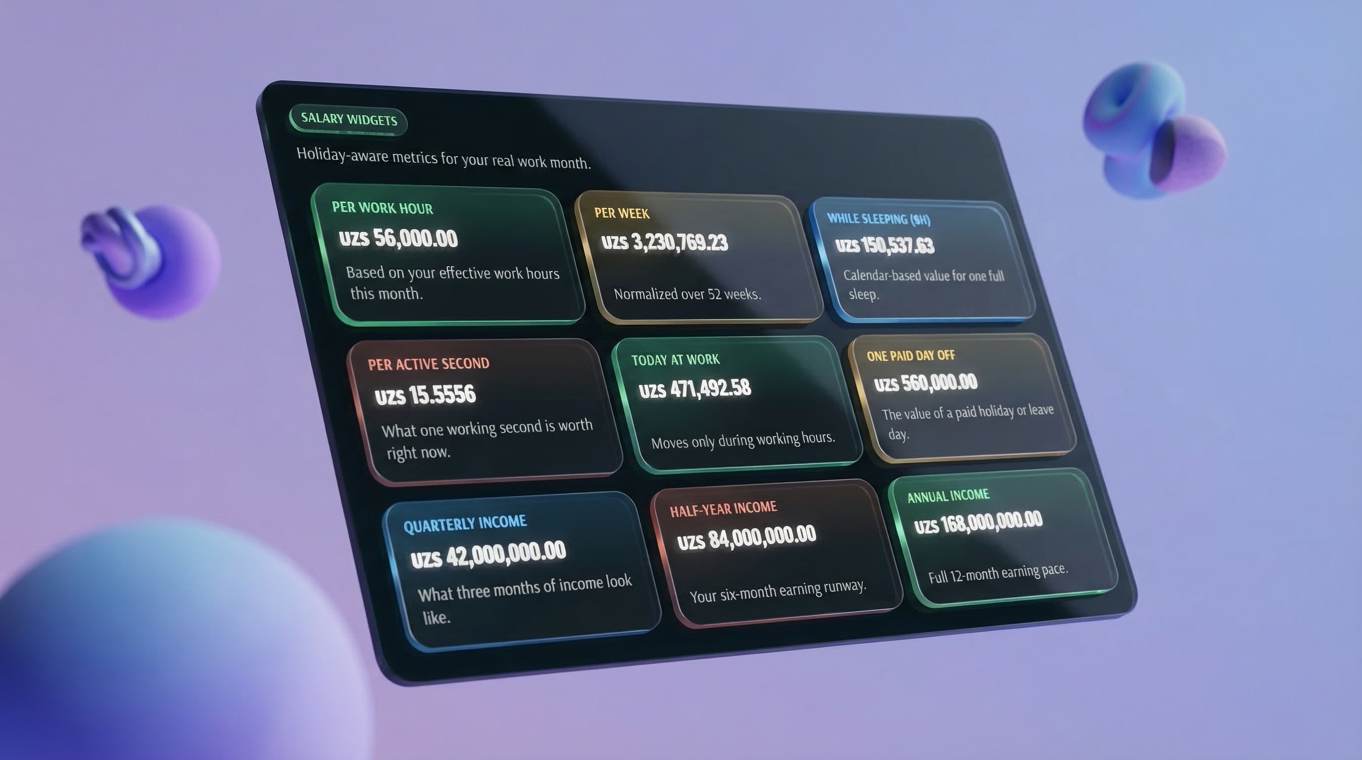 EarnFlo salary widgets