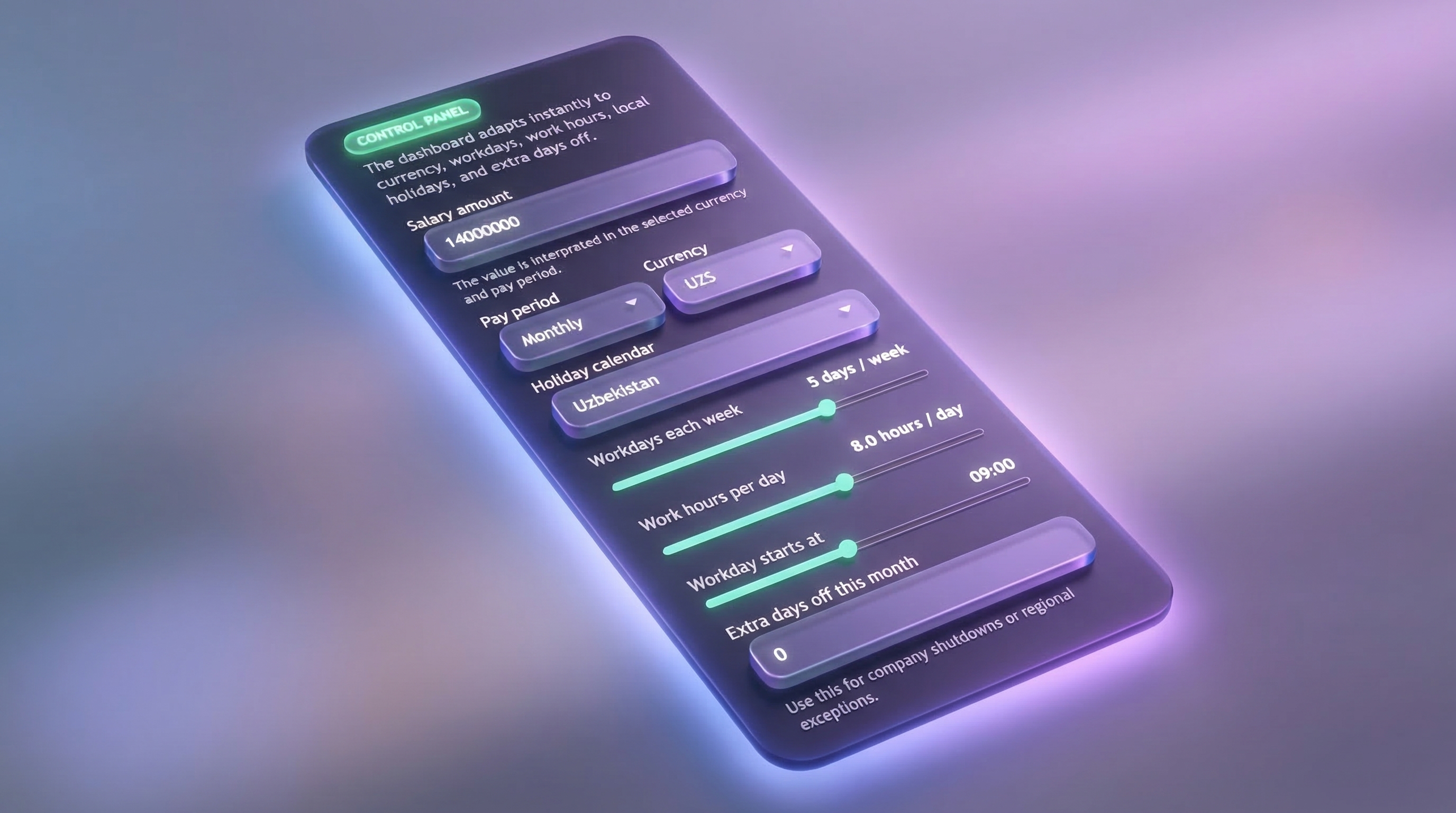 EarnFlo control panel