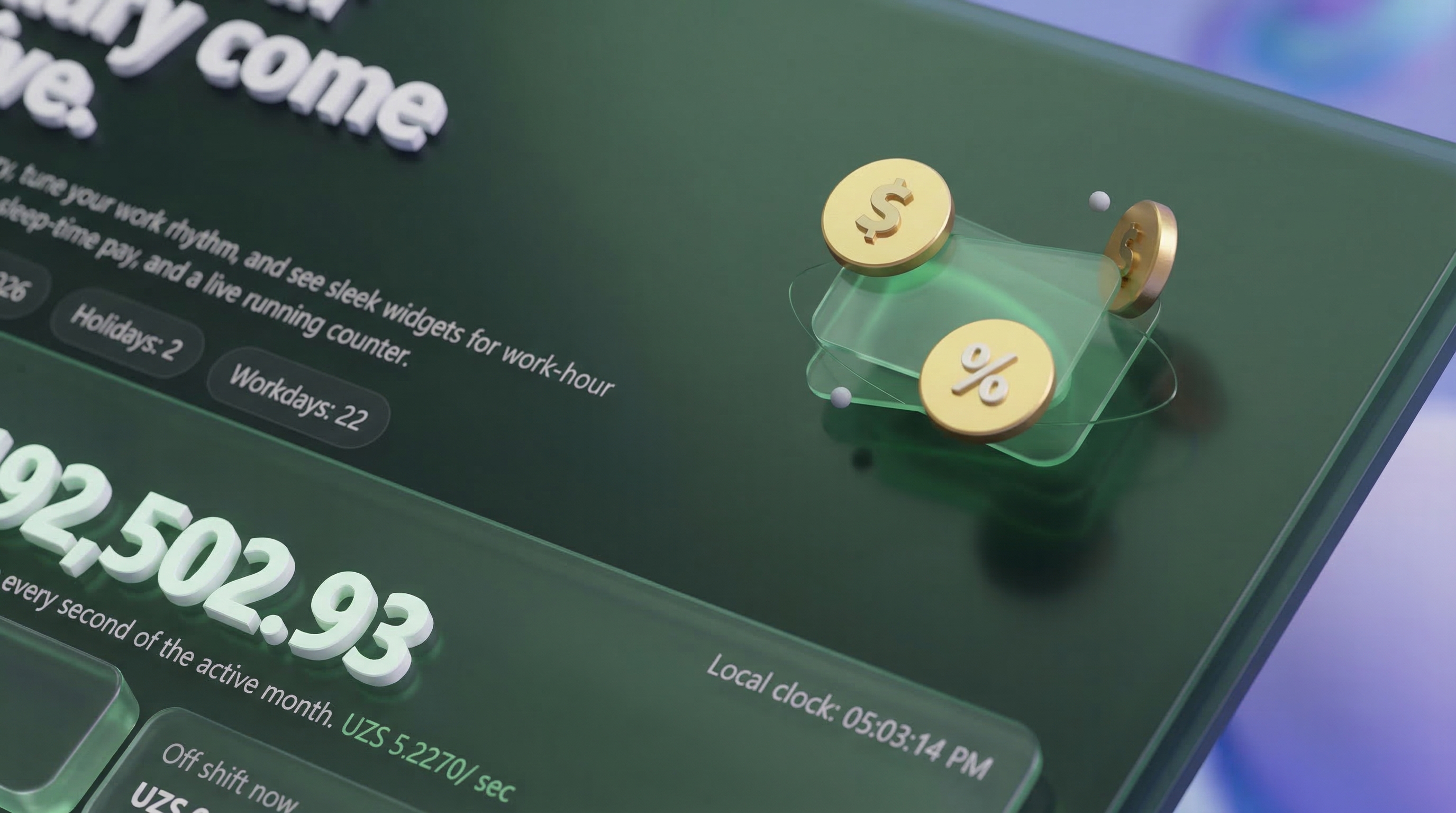 EarnFlo dashboard partial money scene
